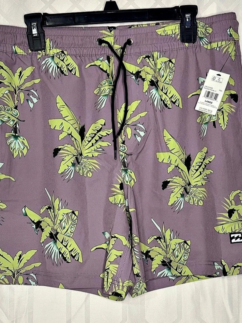 Billabong Passion Trunk Floral Board Shorts Purple & Green S3ize LG